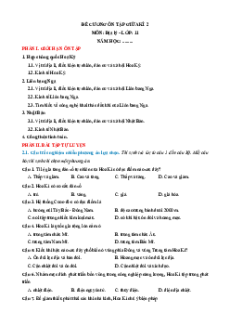 Đề cương ôn tập Giữa kì 2 Địa lí 11 Kết nối tri thức
