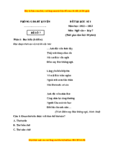 Đề thi cuối học kì 1 Ngữ Văn 7 Chân trời sáng tạo (Đề 7)