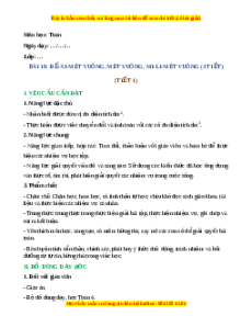 Giáo án Đề-xi-mét vuông, mét vuông, mi-li-mét vuông Toán 4 Kết nối tri thức