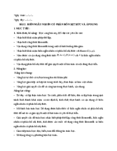 Giáo án chuyên đề Biến ngẫu nhiên có phân bố nhị thức và áp dụng Toán 12 Kết nối tri thức