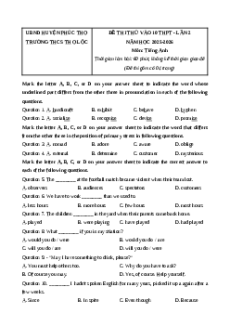 Đề thi thử vào 10 Tiếng Anh 2025 trường THCS Thọ Lộc (Hà Nội) lần 2