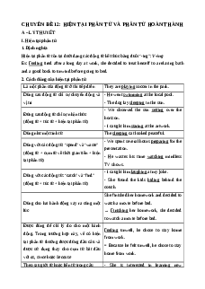 Chuyên đề Hiện tại phân từ và phân từ hoàn thành (Ôn thi Tốt nghiệp Tiếng Anh 2025)
