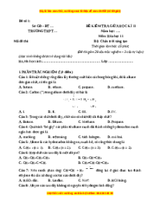 Đề thi giữa kì 2 Hóa Học 11 Chân trời sáng tạo (Đề 1)