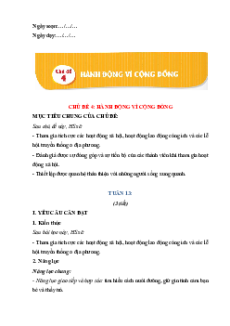 Giáo án Chủ đề 4: Hành động vì cộng đồng HĐTN lớp 5 Chân trời sáng tạo (Bản 1)