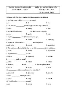 Đề KSCL Tiếng Anh 7 trường THCS Lý Thường Kiệt 2024-2025