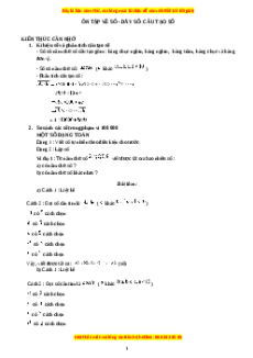 Chuyên đề Ôn tập số - cấu tạo số - dãy số Toán lớp 3 nâng cao Cánh diều