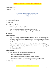 Giáo án Bài 9 Đạo đức lớp 4 Chân trời sáng tạo: Em duy trì quan hệ bạn bè