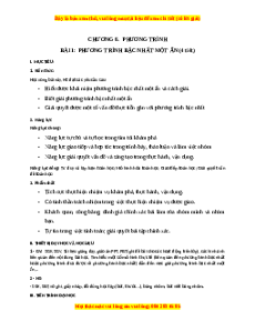 Giáo án Toán 8 Phương trình bậc nhất một ẩn Chân trời sáng tạo