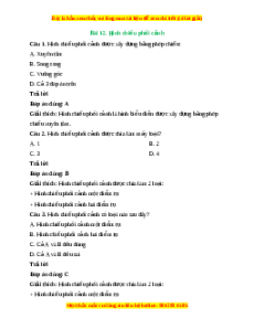 Trắc nghiệm Công nghệ 10 Bài 12 Cánh diều: Hình chiếu phối cảnh