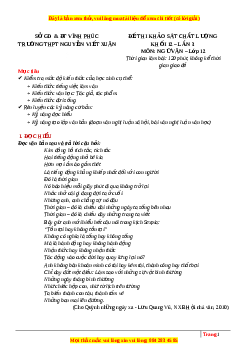 Đề thi thử Ngữ văn trường Nguyễn Viết Xuân - Vĩnh Phúc  lần 3 năm 2023