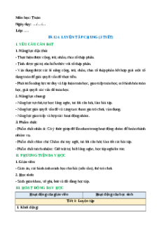 Giáo án Bài 24: Luyện tập chung Toán lớp 5 Kết nối tri thức