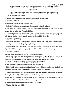 Chuyên đề Hồ Chí Minh trong lịch sử Việt Nam (Ôn thi Tốt nghiệp Lịch Sử 2025)