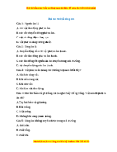 Trắc nghiệm Mô tả sóng âm KHTN 7 Chân trời sáng tạo