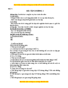 Giáo án Bài tập cuối chương 1 Sinh học 9