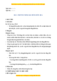 Giáo án Phương trình dao động điều hoà Vật lí 11 Chân trời sáng tạo