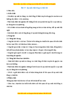Giáo án Áp suất trong chất lỏng và trong chất khí Vật lí 8 Cánh diều