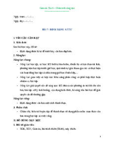 Giáo án Bài 7: Định dạng kí tự Tin học lớp 5 Chân trời sáng tạo