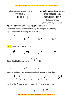 Đề thi giữa học kì 1 Toán 7 Chân trời sáng tạo có đáp án (Đề 6)