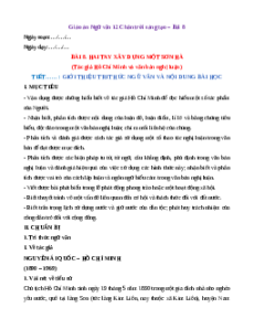 Giáo án Hai tay xây dựng một sơn hà (Tác giả Hồ Chí Minh và văn bản nghị luận) 2024 Chân trời sáng tạo