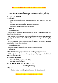 Giáo án Bài 10 Tin học lớp 4 Kết nối tri thức: Phần mềm soạn thảo văn bản