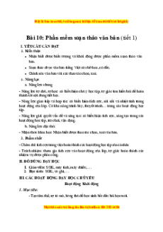 Giáo án Bài 10 Tin học lớp 4 Kết nối tri thức: Phần mềm soạn thảo văn bản