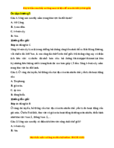 Trắc nghiệm tổng hợp Chương 5 Địa Lí 10 Kết nối tri thức