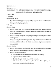 Giáo án Bài 35 Sinh học 12 Kết nối tri thức: Dự án: Tìm hiểu thực trạng