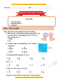 Bài tập cuối Tuần 29 Toán 4 Tuần 11 Cánh diều