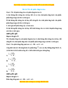 Trắc nghiệm Tốc độ phản ứng hóa học Hóa 10 Cánh diều