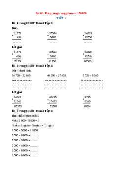 VBT Toán lớp 3 Bài 63 (Kết nối tri thức): Phép cộng trong phạm vi 100 000