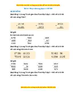 Giải Sgk Toán lớp 3 Bài 64: Phép trừ trong phạm vi 10000 (Kết nối tri thức)