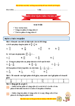 Bài tập cuối tuần Toán 4 Tuần 26 Cánh diều
