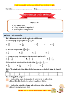 Bài tập cuối tuần Toán 4 Tuần 26 Cánh diều