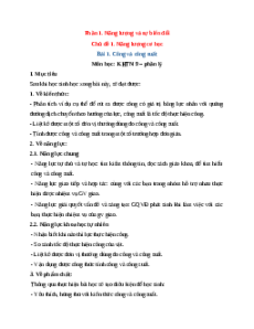 Giáo án Bài 1 Khoa học tự nhiên 9 Cánh diều (2024): Công và công suất