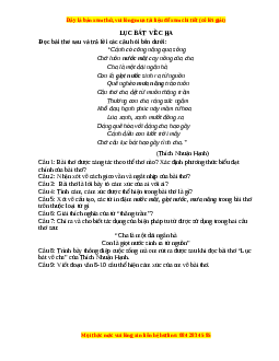 Phiếu bài tập Tuần 6 Lục bát về cha Ngữ văn 6