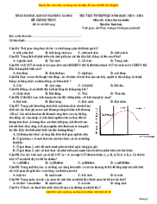 Đề thi thử tốt nghiệp Sinh học Sở Bắc Giang năm 2024