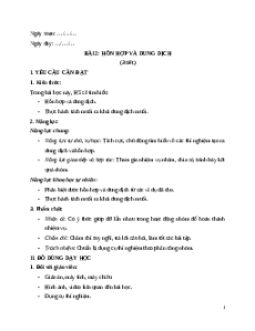 Giáo án Bài 2: Hỗn hợp và dung dịch Khoa học lớp 5 Cánh diều