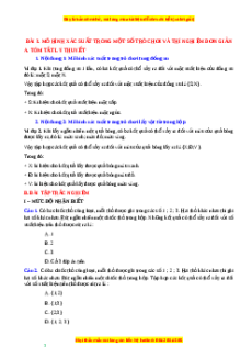 Chuyên đề Mô hình xác suất trong một số trò chơi và thí nghiệm đơn giản Toán 6 Cánh diều