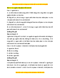 Trắc nghiệm Bài 21 Địa Lí 10 Kết nối tri thức: Các nguồn lực phát triển kinh tế