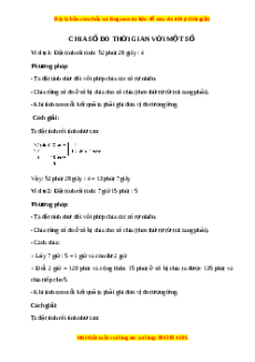 Lý thuyết Chia số đo thời gian với một số Toán 5