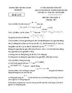 Đề thi HSG Toán 10 Trường THPT Chuyên Lam Sơn - Thanh Hóa