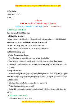 Giáo án Em ôn lại những gì đã học Toán lớp 2 Cánh diều