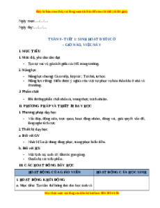 Giáo án Tuần 8 HĐTN lớp 2 Cánh diều