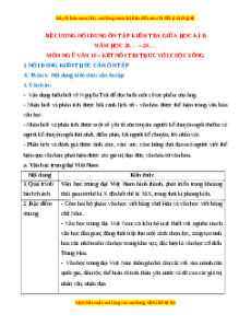 Đề cương ôn tập giữa kì 2 Ngữ văn 10 Kết nối tri thức
