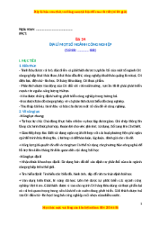 Giáo án Bài 24 Địa lí 10 Cánh diều: Địa lí một số ngành công nghiệp