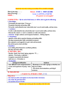 Giáo án Unit 3: Teenagers Tiếng Anh 8 Global success