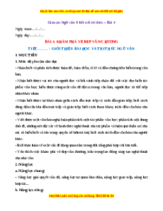 Giáo án Khám phá vẻ đẹp văn chương (2024) Kết nối tri thức