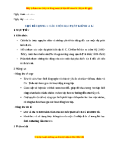 Giáo án Lịch sử 7 Kết nối tri thức (Phiên bản 2): Chủ đề chung 1