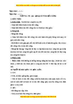 Giáo án Hình có tâm đối xứng Toán 6 Kết nối tri thức