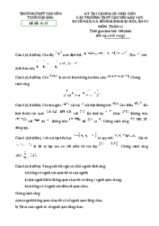 Đề thi HSG Toán 11 Trường THPT Chuyên Tuyên Quang